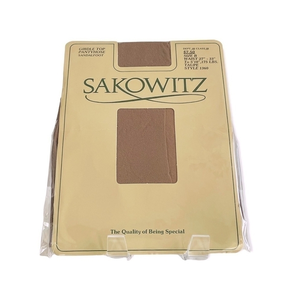 NIB VNTG SAKOWITZ Nylon / Lycra Control Top Tights Hosiery Pantyhose Legwear - Picture 1 of 2